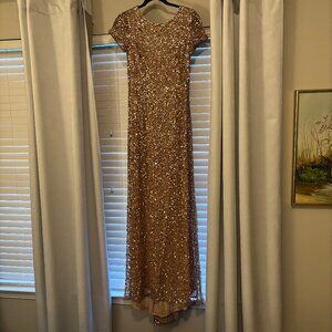 Stunning Adrianna Papell Evening Gown Caramel Color
